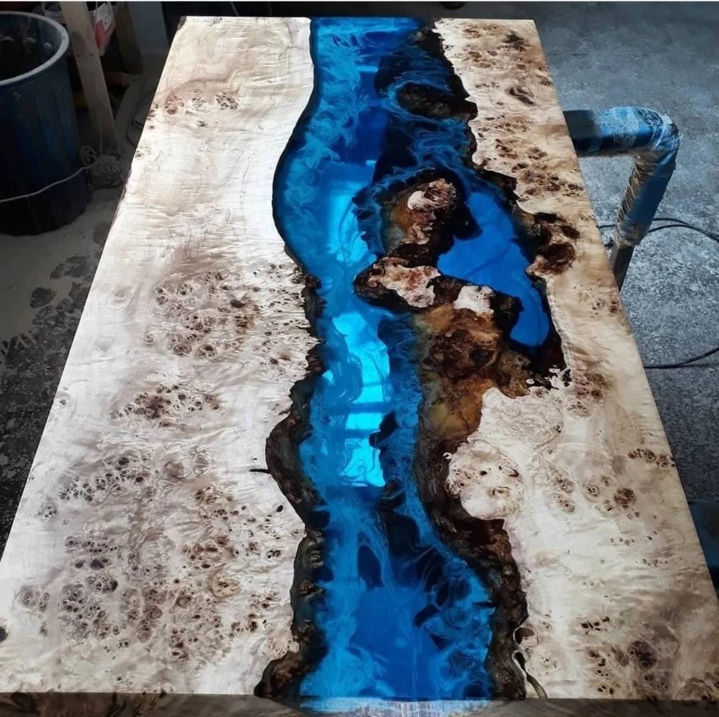 Customized Large EPOXY Table, Resin Dining Table for 2, 4, 6, 8 River Dining Table Top, Smoky River, Wood Epoxy Coffee Table Top, Living Room Table - resinhomefurniture