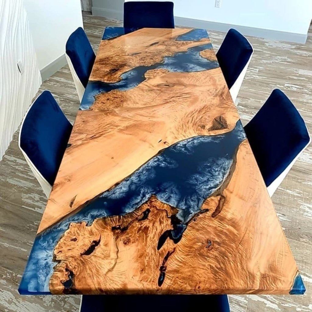 Customized Large EPOXY Table, Resin Dining Table for 2, 4, 6, 8 Wood River Dining Table Top, Wood Epoxy Coffee Table Top, Living Room Table - resinhomefurniture