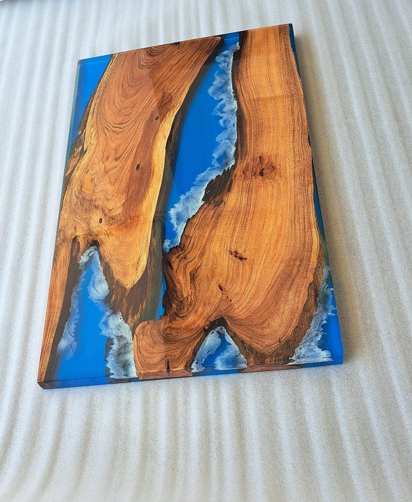 Customized Large Epoxy Table, Resin River Dining Table for 2, 4, 6, 8 Blue Waves Table, Epoxy Coffee Table, Living Room Table, Home décor - resinhomefurniture