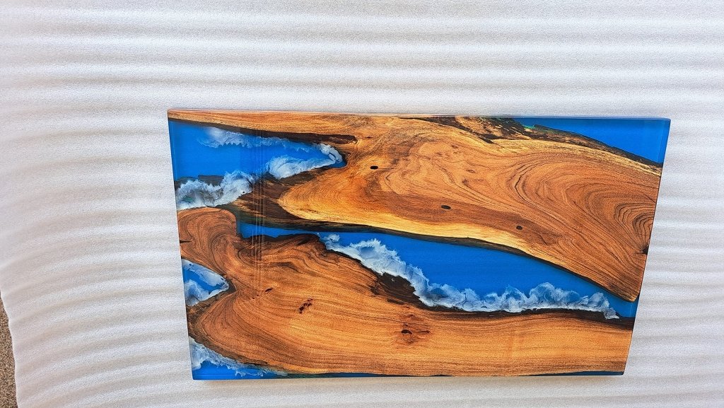 Customized Large Epoxy Table, Resin River Dining Table for 2, 4, 6, 8 Blue Waves Table, Epoxy Coffee Table, Living Room Table, Home décor - resinhomefurniture