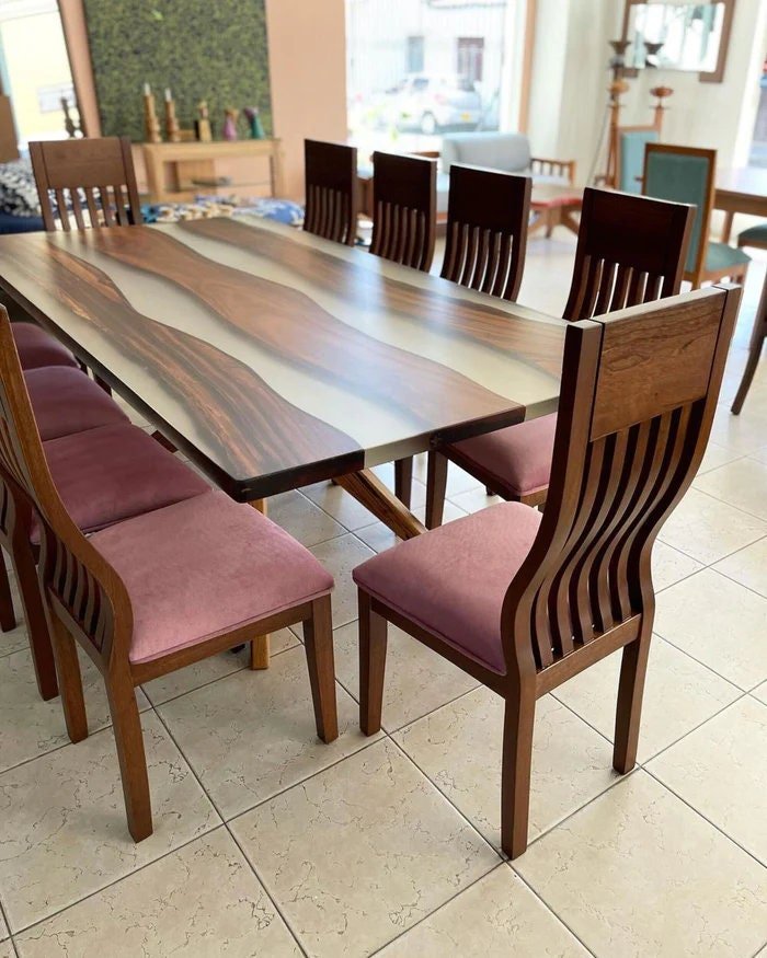 Customized Large Epoxy Table, Unique Muddy Resin, Dining Table for 2, 4, 6, 8, Living Room Table Epoxy Coffee Table Top, Resin Bar Counter - resinhomefurniture
