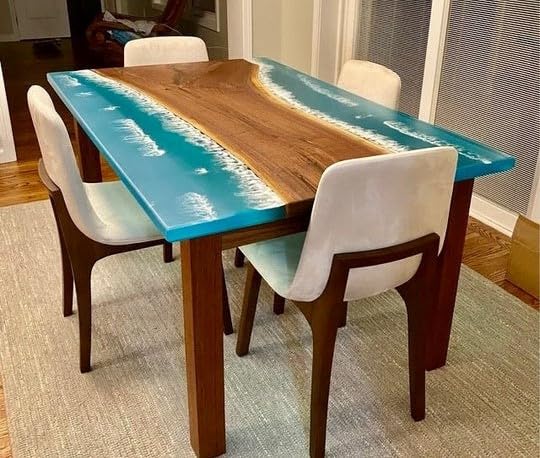 Customized Large Epoxy Table, Unique Ocean Beach Look, Resin Dining Table for 2, 4, 6, 8, Epoxy Coffee Table, Living Room Table, Home décor - resinhomefurniture
