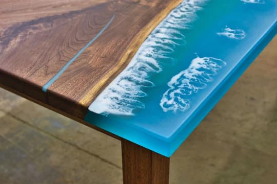 Customized Large Epoxy Table, Unique Ocean Beach Look, Resin Dining Table for 2, 4, 6, 8, Epoxy Coffee Table, Living Room Table, Home décor - resinhomefurniture