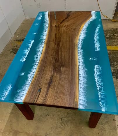 Customized Large Epoxy Table, Unique Ocean Beach Look, Resin Dining Table for 2, 4, 6, 8, Epoxy Coffee Table, Living Room Table, Home décor - resinhomefurniture