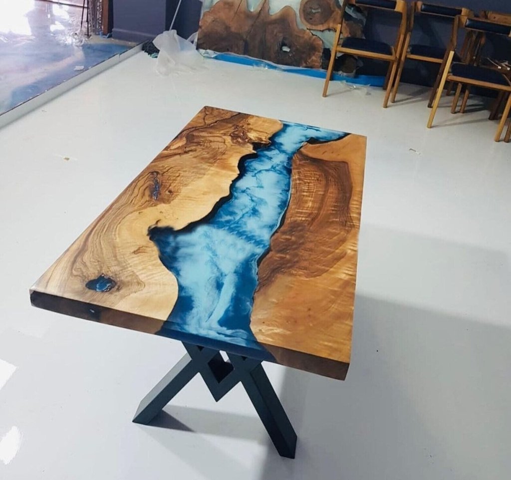 Customized Large Epoxy Table, Wooden River Look, Dining Table for 2, 4, 6, 8, Living Room Table Epoxy Coffee Table Top, Resin Bar Counter - resinhomefurniture