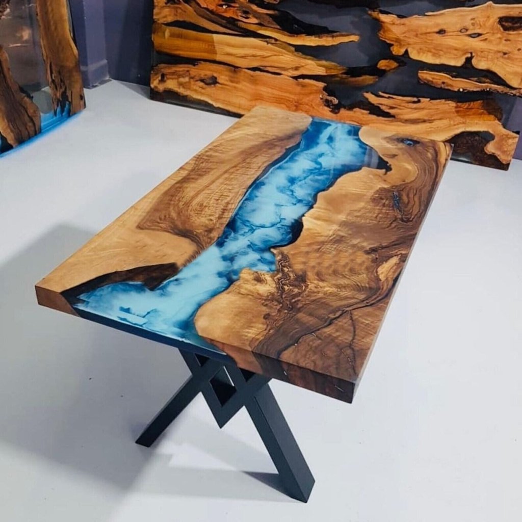 Customized Large Epoxy Table, Wooden River Look, Dining Table for 2, 4, 6, 8, Living Room Table Epoxy Coffee Table Top, Resin Bar Counter - resinhomefurniture
