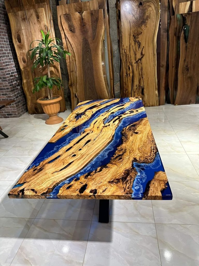 Customized Large Epoxy Table,Blue Multi Ocean Look, Resin Dining Table for 2, 4, 6, 8, Epoxy Coffee Table, Living Room Table, Home décor - resinhomefurniture