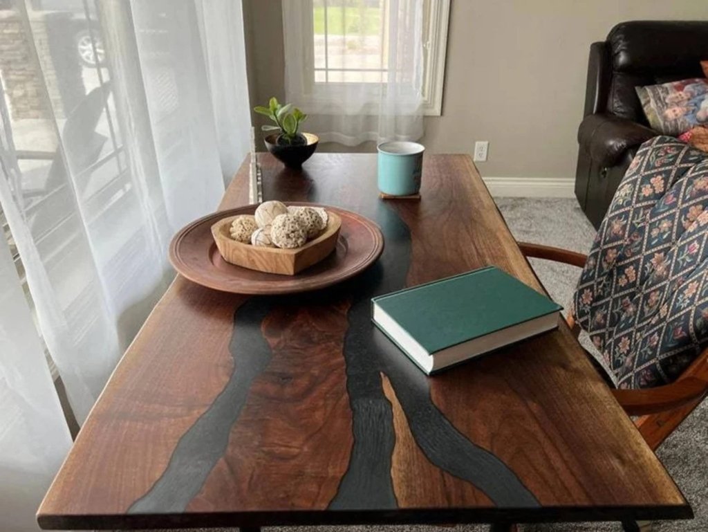 Customized Large Live Edge EPOXY Table, Resin Dining Table for 2, 4, 6, 8 River Dining Table Top, Wood Epoxy Coffee Table Top, Living Room Table - resinhomefurniture