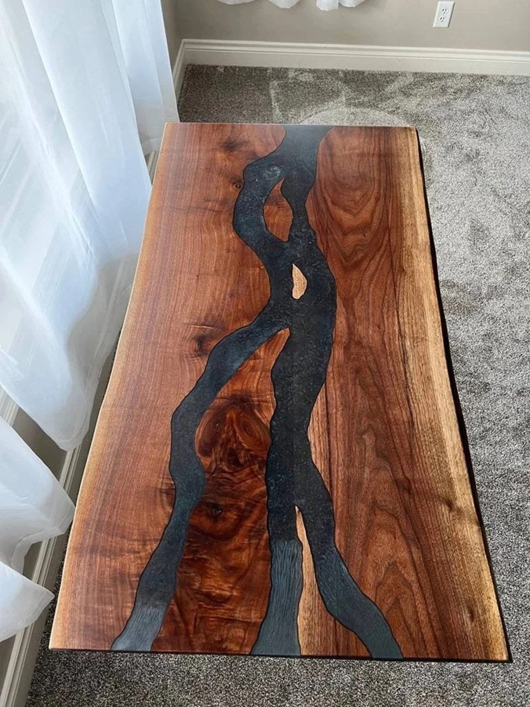 Customized Large Live Edge EPOXY Table, Resin Dining Table for 2, 4, 6, 8 River Dining Table Top, Wood Epoxy Coffee Table Top, Living Room Table - resinhomefurniture