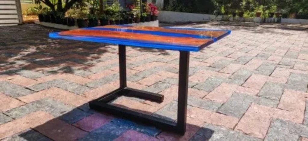 Customized Large Unique Blue EPOXY Table, Resin Dining Table for 2, 4, 6, 8 River Dining Table Top, Wood Epoxy Coffee Table Top, Living Room Table - resinhomefurniture