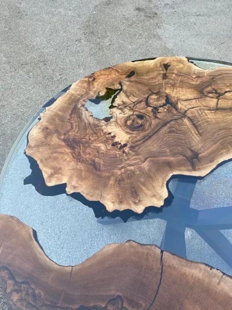 Customized Misty Gray Epoxy Round Coffee Table Living Room Table Patio Table End Table Side Table Centre Table End/Side Table Dining Table Kitchen Table Home Decor - resinhomefurniture
