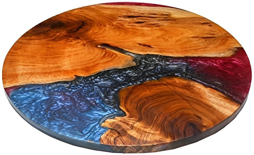 Customized Resin Epoxy Round Top Table, Solid Wood & Epoxy Resin, Epoxy River Round Top, Kitchen Top, Live Edge, Bar Counter, Home D?cor - resinhomefurniture