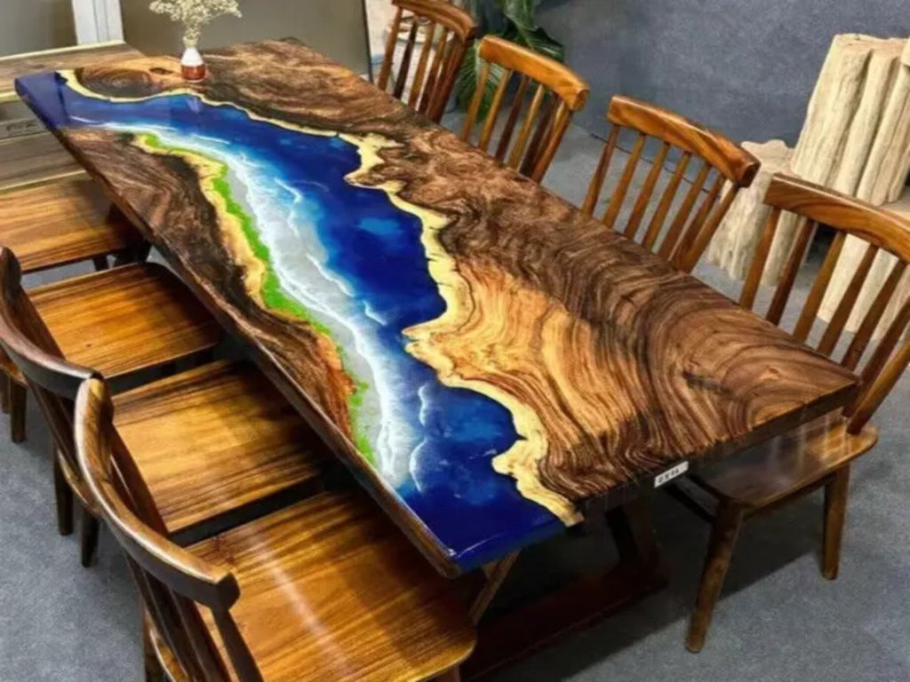 Deep Ocean Blue Epoxy Dining Table Resin Coffee Table Living Room Table Meeting Table Conference Table Hallway Table Side/End Table Bar Counter Table Home Décor - resinhomefurniture