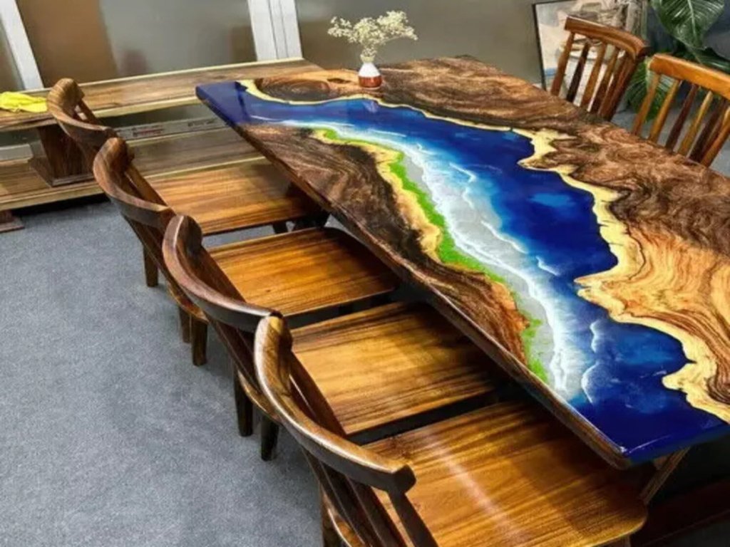 Deep Ocean Blue Epoxy Dining Table Resin Coffee Table Living Room Table Meeting Table Conference Table Hallway Table Side/End Table Bar Counter Table Home Décor - resinhomefurniture