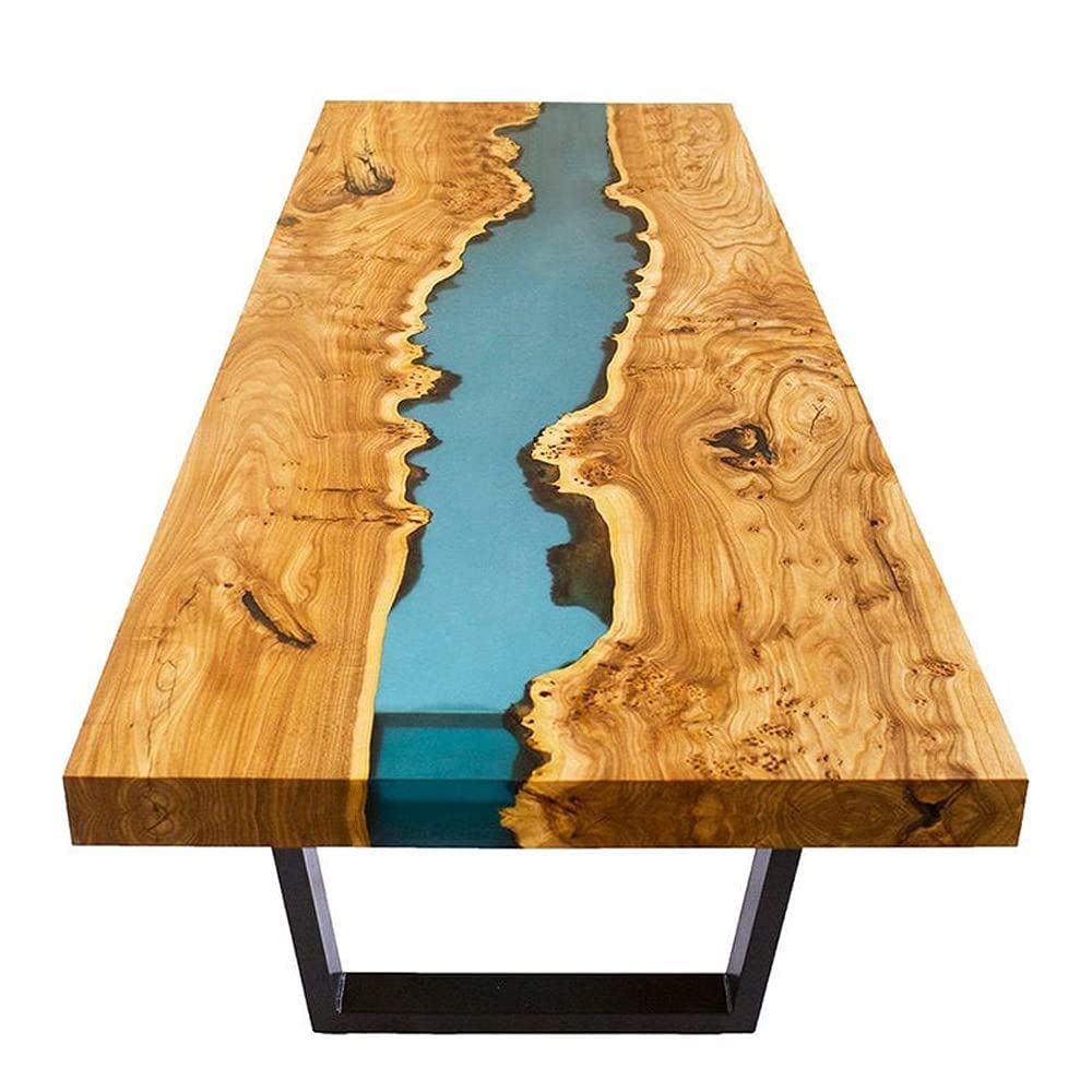 Epoxy Table, Live Edge Wooden Table, Epoxy Resin River Table, Natural Wood,Dining Table, Natural Epoxy Table, Resin Table 42" x 24" Inch, Piece Of Conversation - resinhomefurniture