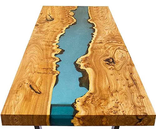 Epoxy Table, Live Edge Wooden Table, Epoxy Resin River Table, Natural Wood,Dining Table, Natural Epoxy Table, Resin Table 42" x 24" Inch, Piece Of Conversation - resinhomefurniture
