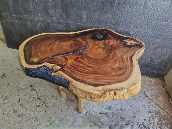 Exotic Live Edge Gray Resin Epoxy Coffee Table Home Office Table Center Table Console Table End Table Side Table Bar Counter Table Patio Table Dining Table Home Décor - resinhomefurniture