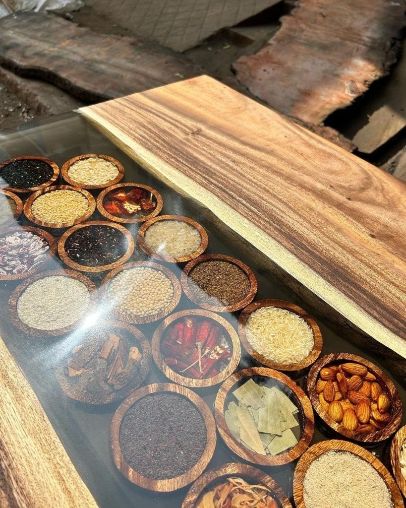 Exotic Spices Epoxy Resin Dining Table Coffee Table Living Room Table Console Table Kitchen Table Patio Table Center Table Side Table Bar Counter Table Home Décor - resinhomefurniture