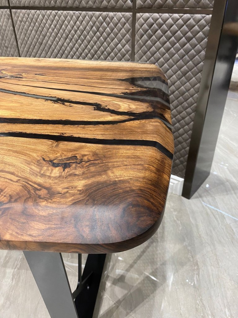 Extendable Live Edge Translucent Epoxy Dining Table Living Room Table Coffee Table Hallway Table Office Table Console Table Center Table End/Side Table Home Décor - resinhomefurniture