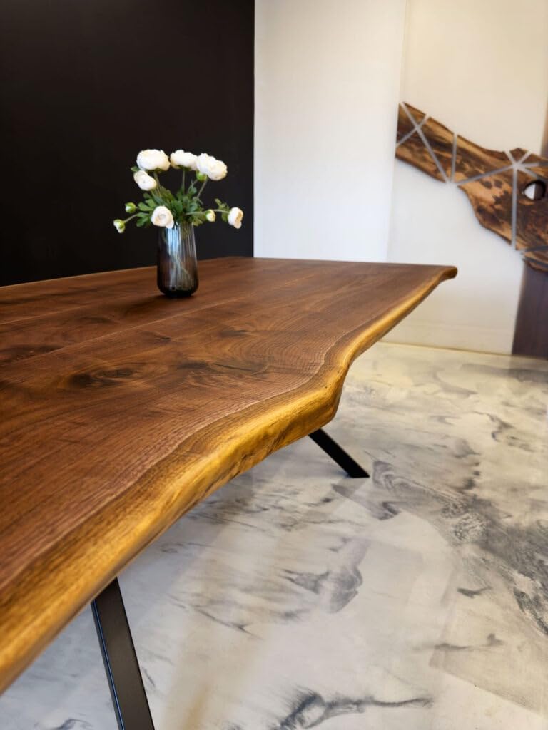 Extendable Solid Wooden Live Edge Dining Table Living Room Table Coffee Table Center Table End/Side Table Conference Table Kitchen Table Hallway Table Home Décor - resinhomefurniture