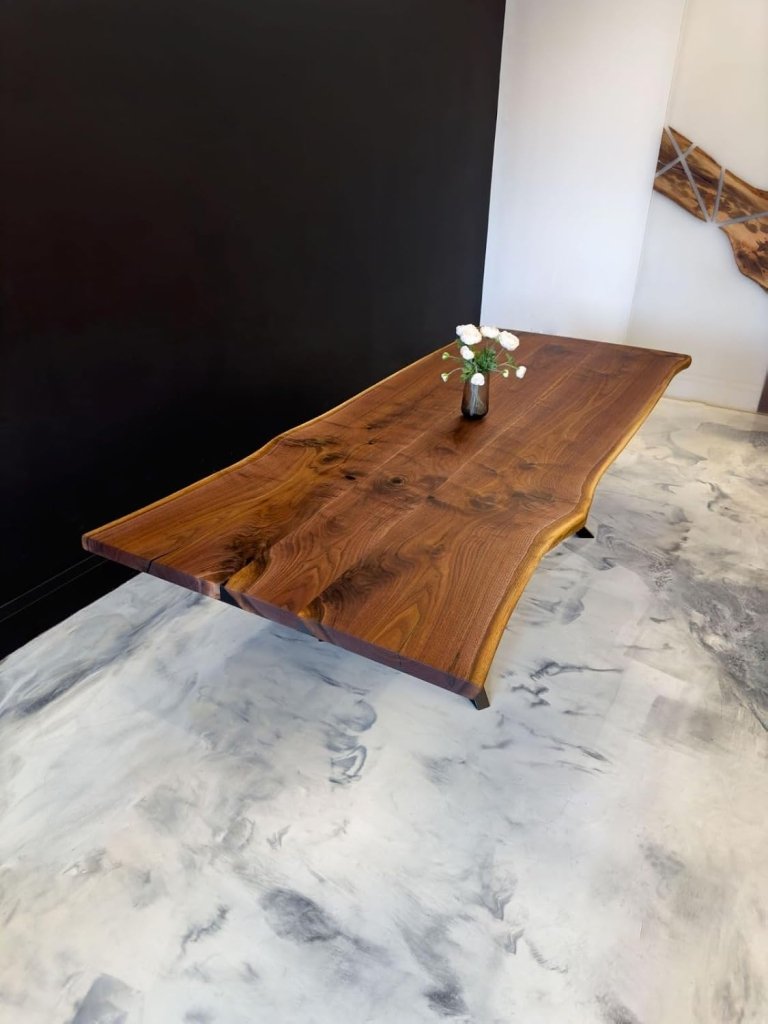 Extendable Solid Wooden Live Edge Dining Table Living Room Table Coffee Table Center Table End/Side Table Conference Table Kitchen Table Hallway Table Home Décor - resinhomefurniture