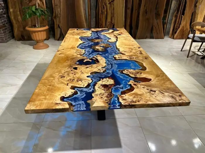 indoor - blue - island - ocean - look - epoxy - resin - dining - table - coffee - table - end - table - wooden - table - living - room - table - bar - counter - home - decor - patio - table - resinhomefurniture