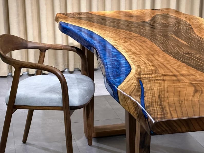 Large Indoor Blue Island Look Epoxy Resin River Dining Table Coffee Table End Table Wooden Table Living Room Table Bar Counter Home Décor - resinhomefurniture