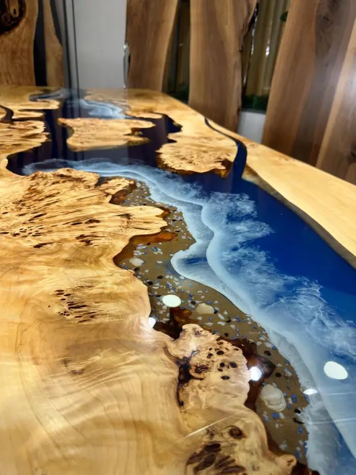 large - indoor - blue - island - ocean - look - epoxy - resin - dining - table - coffee - table - end - table - wooden - table - living - room - table - bar - counter - home - decor - patio - table - resinhomefurniture