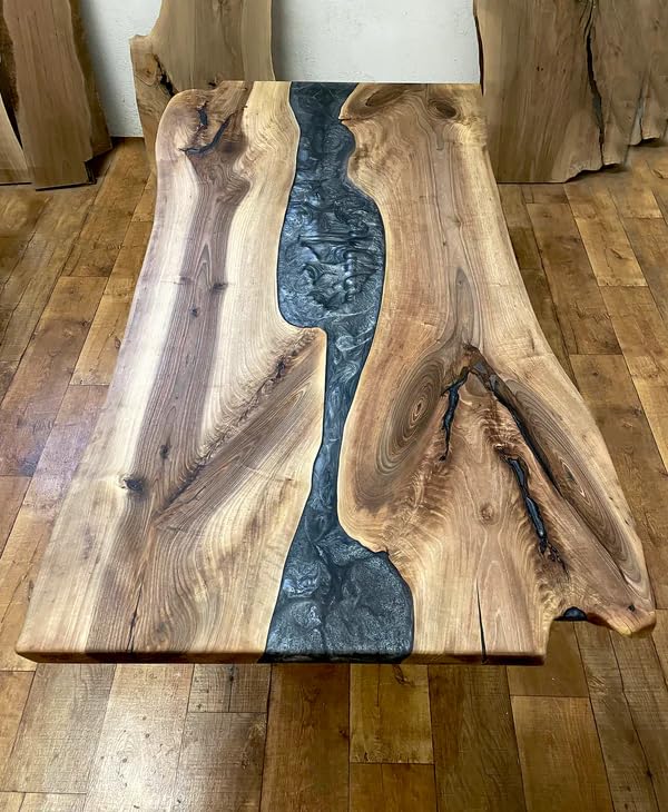 midnight - mosaic - gray - epoxy - resin - dining - table - coffee - table - live - edge - table - living - room - table - console - table - patio - table - kitchen - table - end - table - side - table - home - decor - resinhomefurniture