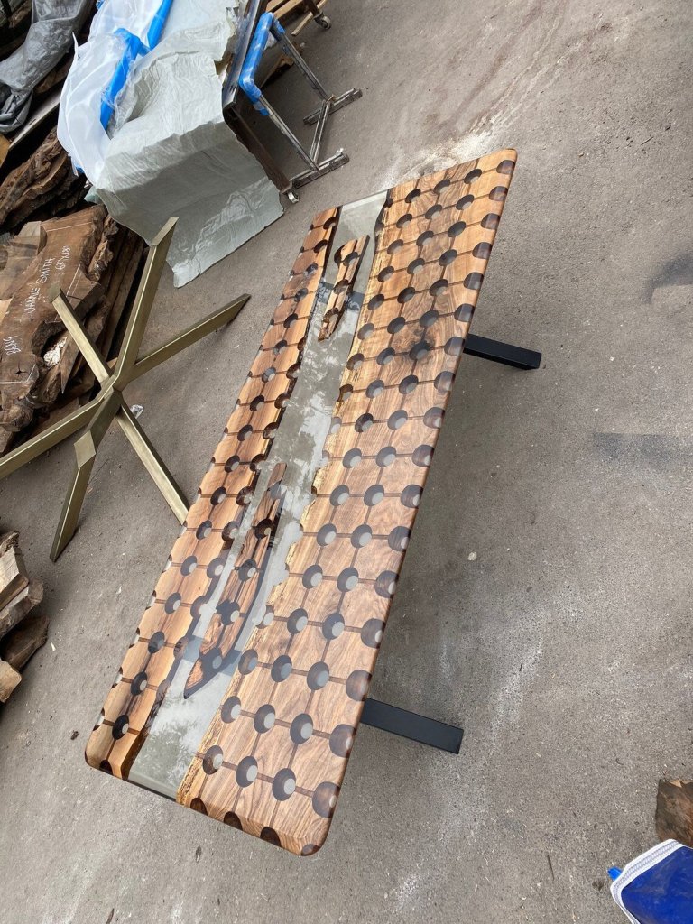 Modern Epoxy Resin Hexagon Look Dining Table Coffee Table Living Room Table Center Table Patio Table Console Table End Table Side Table Living Room Table Home Décor - resinhomefurniture
