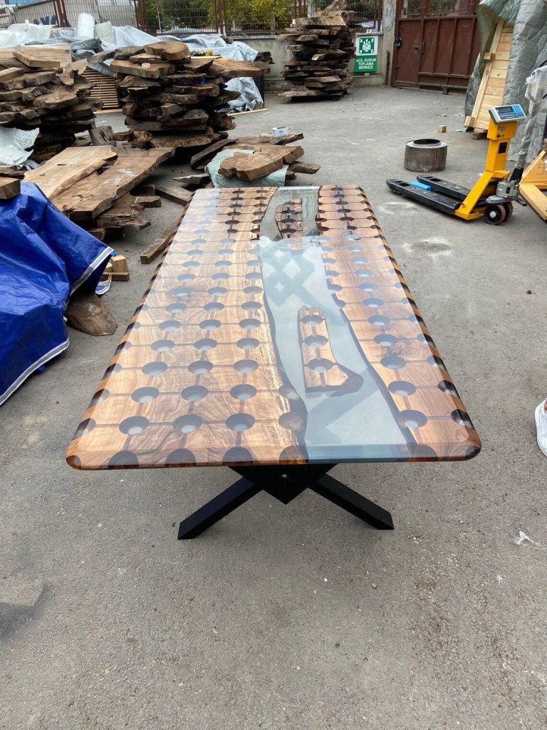 Modern Epoxy Resin Hexagon Look Dining Table Coffee Table Living Room Table Center Table Patio Table Console Table End Table Side Table Living Room Table Home Décor - resinhomefurniture