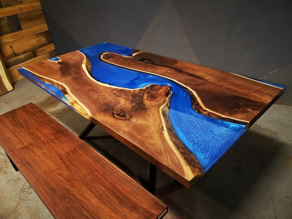 modern - matt - blue - epoxy - resin - dining - table - live - edge - coffee - table - conference - table - patio - table - kitchen - table - console - table - living - room - table - end - side - table - resinhomefurniture