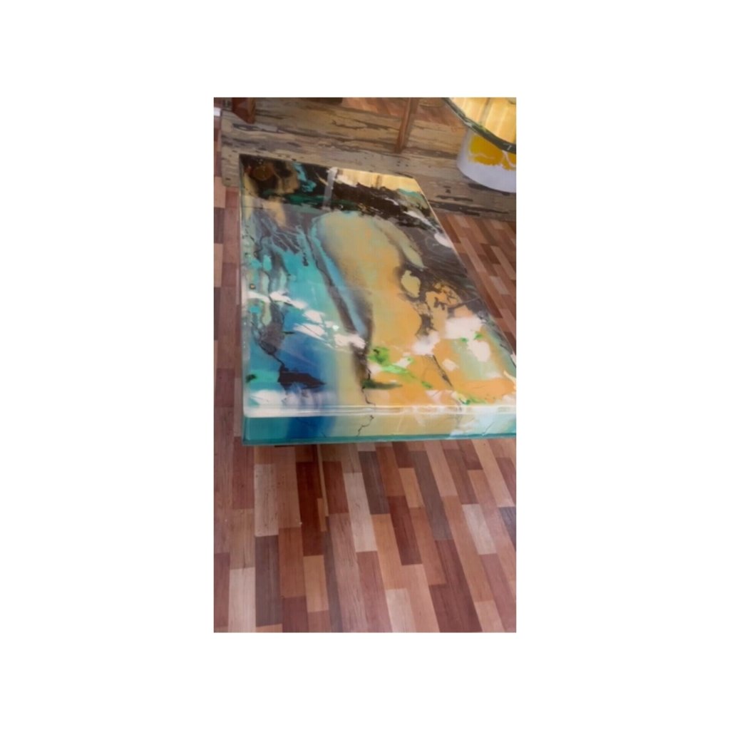 Multi Colour Tree Life Epoxy Resin Dining Table Coffee Table End Table Wooden Table Living Room Table Home D?cor side table. Without Legs - resinhomefurniture
