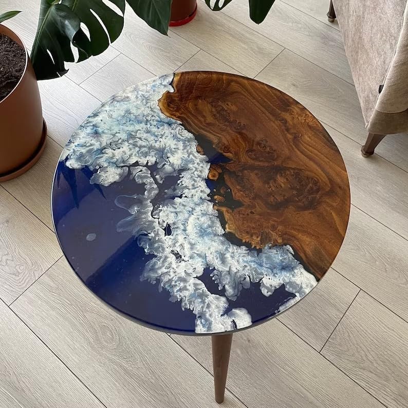 natural - custom - made - blue - epoxy - coffee - table - end - table - bar - counter - top - living - room - table - ocean - feel - table - for - 2 - 4 - 6 - 8 - side - table - home - decor - table - patio - table - resinhomefurniture