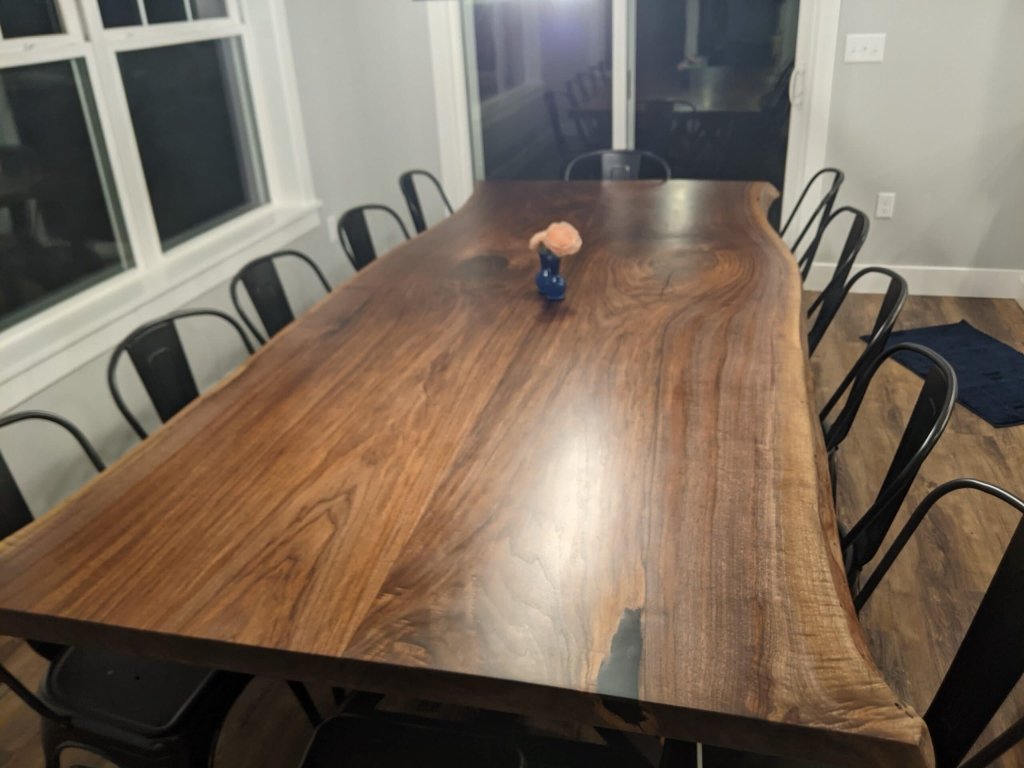 Natural Dark Wood Live Edge, Dining Table. Dining Room Table Coffee Table Top, Bar Counter Side/End Table, Living Room Table Home D?cor - resinhomefurniture