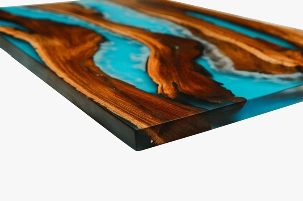 Natural Wood Resin Epoxy Multi River Clear Blue Epoxy Table Coastal table Top Dining Table Coffee Table Side/End Table Home D?cor - resinhomefurniture