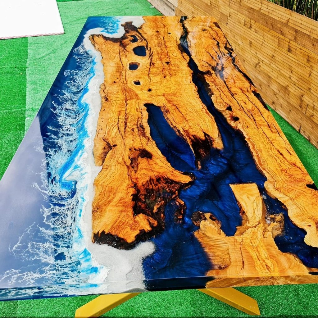 Nebula Blue Epoxy Resin Dining Table Coffee Table Kitchen Table Office Table Conference Table Living Room Console Table Table End/Side Table Patio Table Home Decor - resinhomefurniture