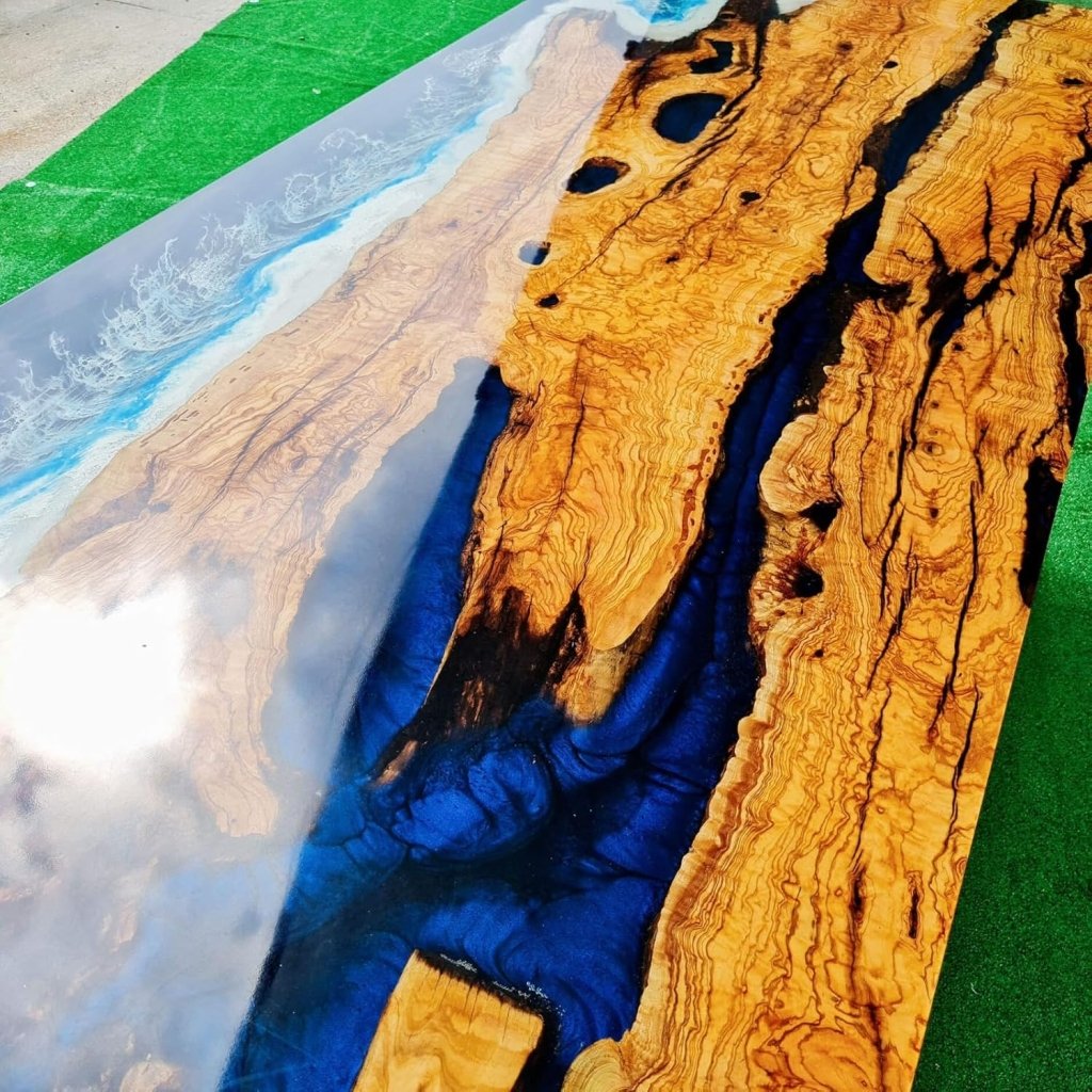 Nebula Blue Epoxy Resin Dining Table Coffee Table Kitchen Table Office Table Conference Table Living Room Console Table Table End/Side Table Patio Table Home Decor - resinhomefurniture
