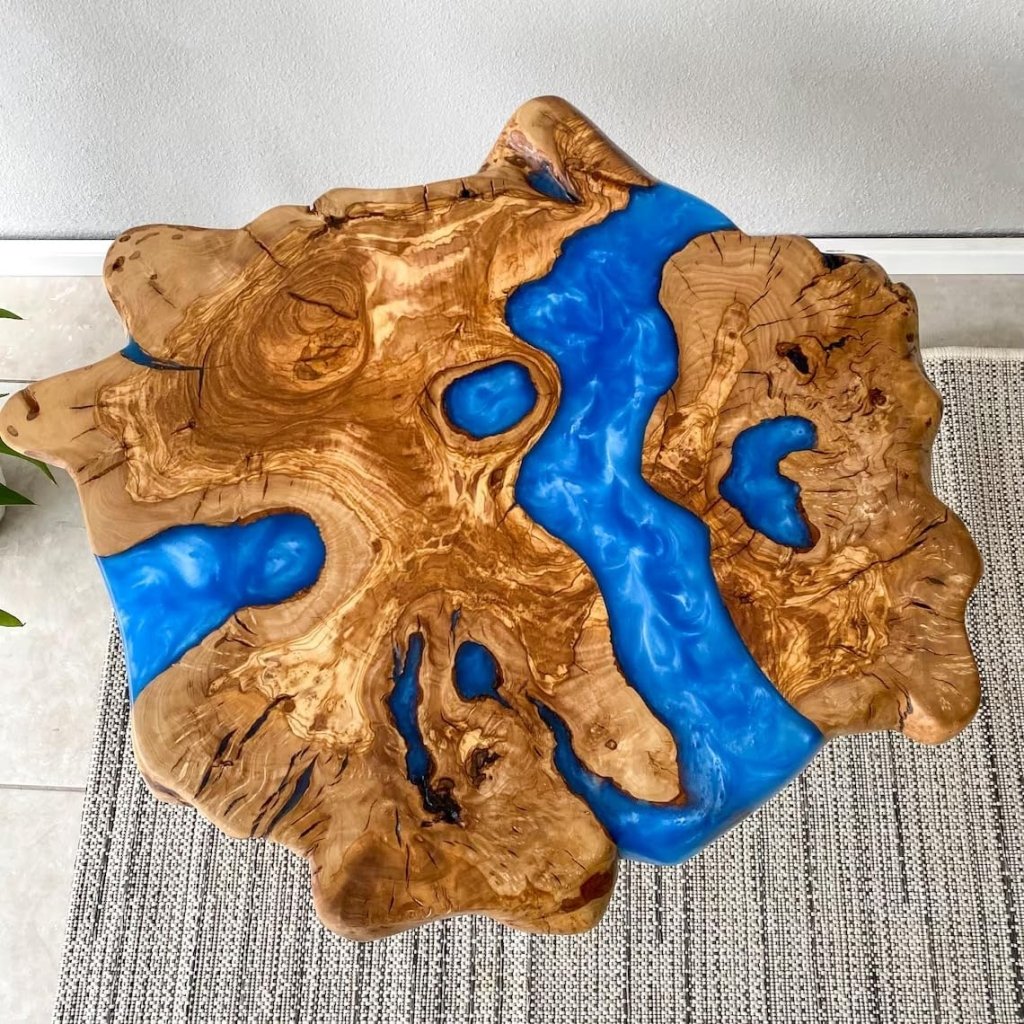 personalized - azurite - blue - epoxy - resin - round - table - coffee - table - side - end - table - epoxy - dining - table - living - room - table - for - 2 - 4 - 6 - 8 - home - decor - patio - table - resinhomefurniture