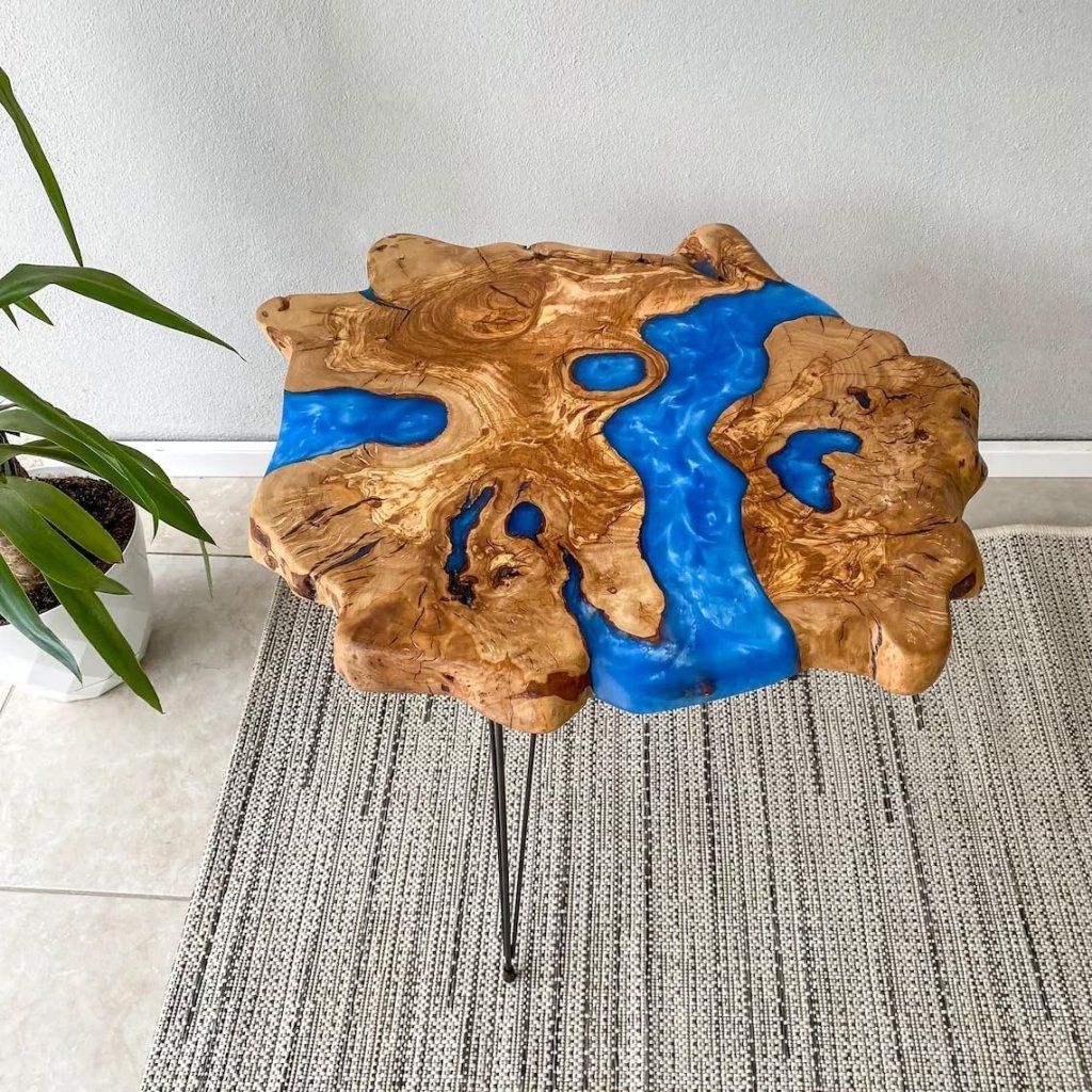 personalized - azurite - blue - epoxy - resin - round - table - coffee - table - side - end - table - epoxy - dining - table - living - room - table - for - 2 - 4 - 6 - 8 - home - decor - patio - table - resinhomefurniture