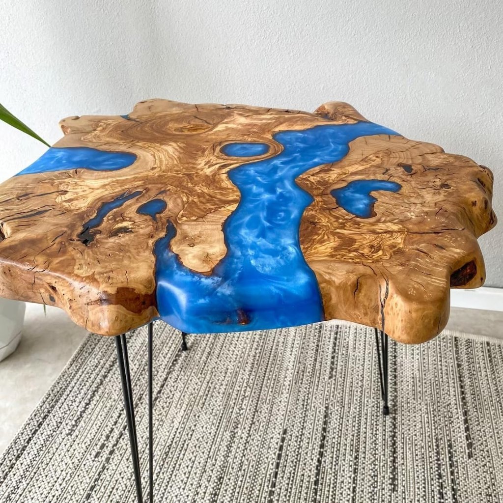 personalized - azurite - blue - epoxy - resin - round - table - coffee - table - side - end - table - epoxy - dining - table - living - room - table - for - 2 - 4 - 6 - 8 - home - decor - patio - table - resinhomefurniture