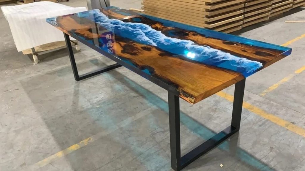 Personalized Large EPOXY Table, Resin Dining Table for 2, 4, 6, 8 River Dining Table Top, Wood Epoxy Coffee Table, Living Room Table - resinhomefurniture