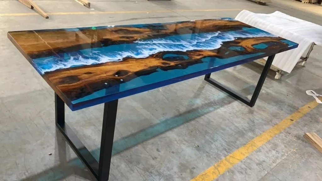 Personalized Large EPOXY Table, Resin Dining Table for 2, 4, 6, 8 River Dining Table Top, Wood Epoxy Coffee Table, Living Room Table - resinhomefurniture