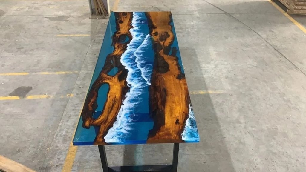 Personalized Large EPOXY Table, Resin Dining Table for 2, 4, 6, 8 River Dining Table Top, Wood Epoxy Coffee Table, Living Room Table - resinhomefurniture