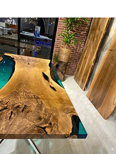 Personalized Large EPOXY Table, Resin Dining Table for 2, 4, 6, 8 River Dining Table Top, Wood Epoxy Coffee Table Top, - resinhomefurniture