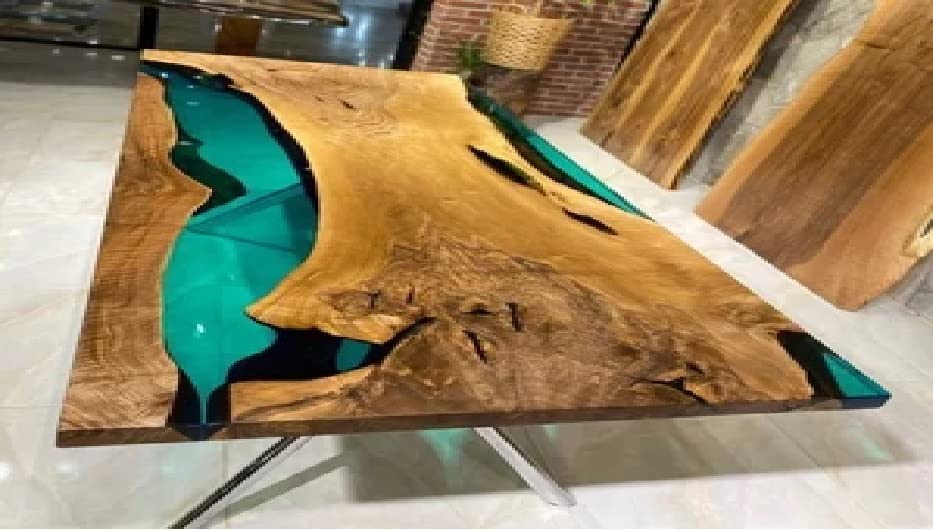Personalized Large EPOXY Table, Resin Dining Table for 2, 4, 6, 8 River Dining Table Top, Wood Epoxy Coffee Table Top, - resinhomefurniture