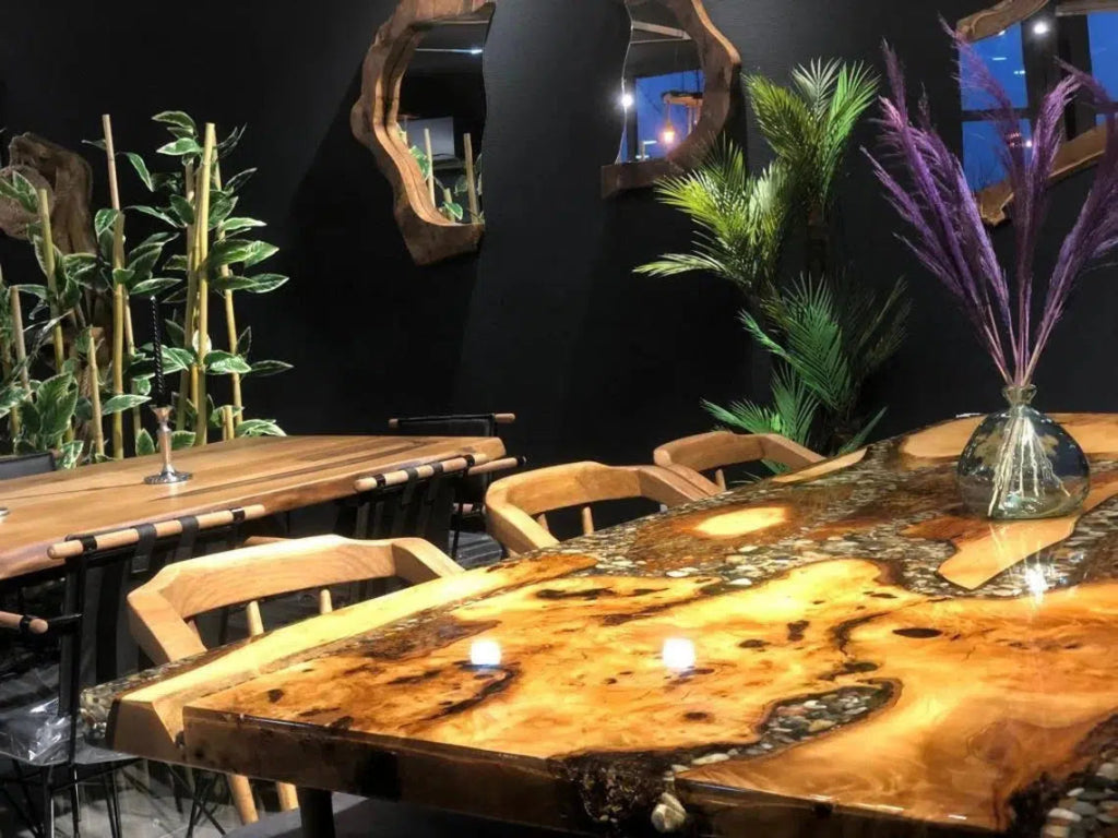 Personalized LARGE EPOXY TABLE, Resin Dining Table For 2 , 4 , 6, 8 River Dining Table Top, Wood Epoxy Coffee Table Top, Living Room Table - resinhomefurniture