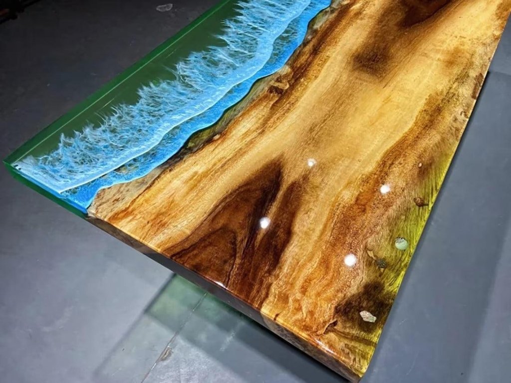 Personalized LARGE EPOXY TABLE, Resin Dining Table For 2 , 4 , 6, 8 River Dining Table Top, Wood Epoxy Coffee Table Top, Living Room Table - resinhomefurniture