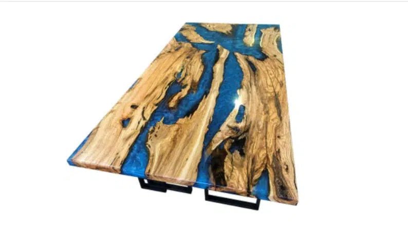 Personalized LARGE EPOXY TABLE, Resin Dining Table For 2 , 4 , 6, 8 River Dining Table Top, Wood Epoxy Coffee Table Top, Living Room Table - resinhomefurniture