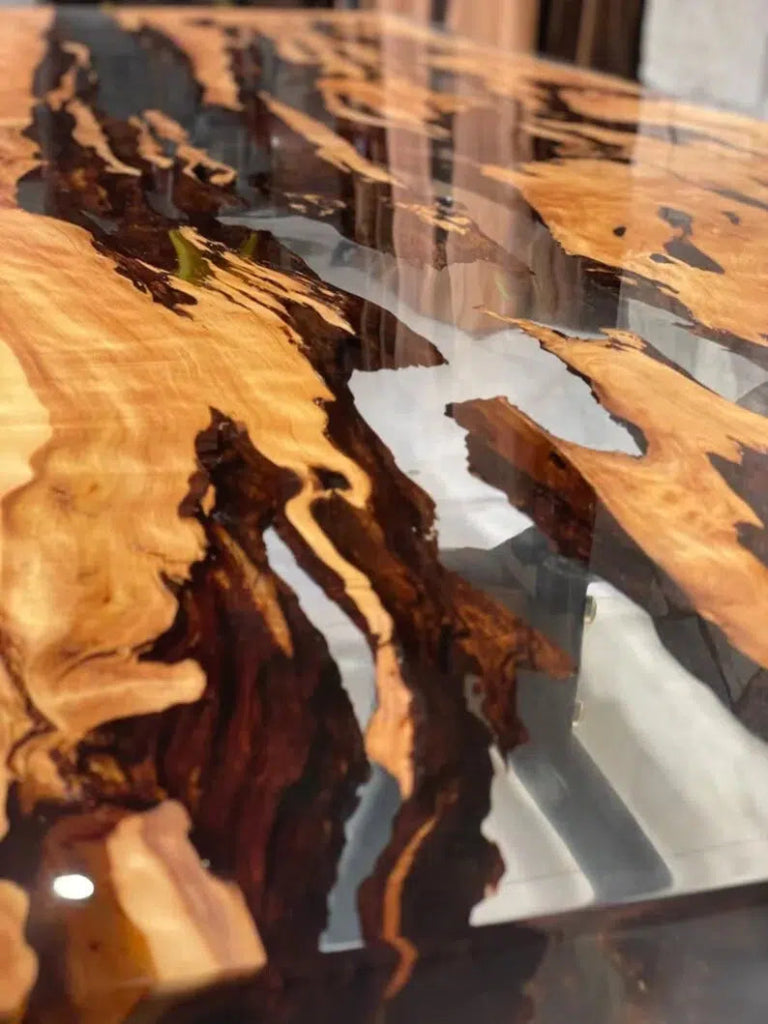 Personalized LARGE EPOXY TABLE, Resin Dining Table For 2 , 4 , 6, 8 River Dining Table Top, Wood Epoxy Coffee Table Top, Living Room Table - resinhomefurniture
